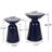 Metal S/2 End Tables In Navy Blue, Modern Design And Powder-Coated Iron Frame With Stable Pedestal Framework, 14.62"X14.62"X20.98" & 12.00"X12.00"X17.25", Assembly Required Structure,