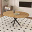 Table ronde extensible - 43 po à 58 po avec base en acier au carbone, finition chêne, sièges 2-6