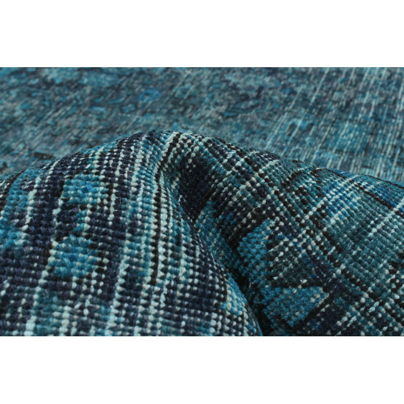Tapis turquoise à transition de couleur 6 pi 4 po x 9 pi 0 po