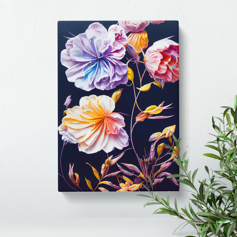 Fanciful Flowers - Wrapped Canvas, 50cm H x 35cm W