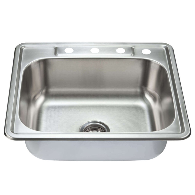 Évier de cuisine encastré en acier inoxydable Fine Fixtures, 4 hole