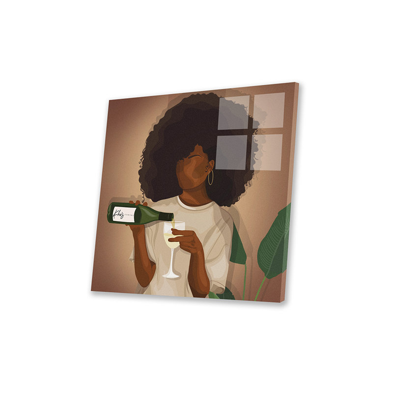 Vin en duvet imprimé sur verre acrylique, H 24 po x l 24 po x P 0,25 po