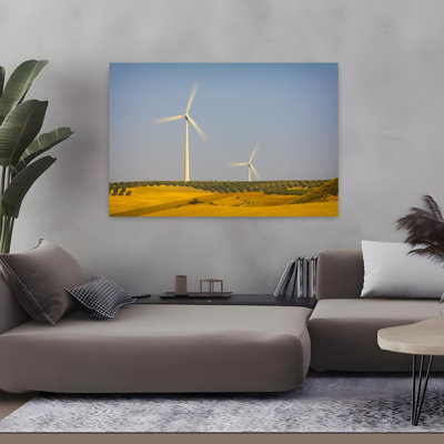Windmills Producing Renewable Electric Energy Near Ardales, Malaga Province, Spain Abstract Contemporary Architecture Landscape Wall Art