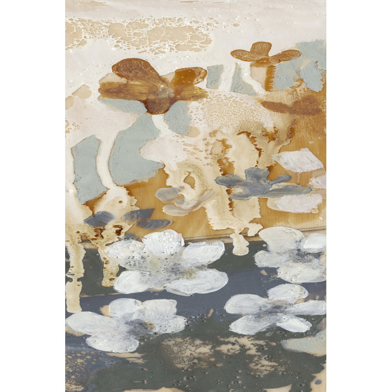 Drippy Flower Abstract II by Jennifer Goldberger - Wrapped Canvas Painting, 46cm H x 30cm W x 3.8cm D