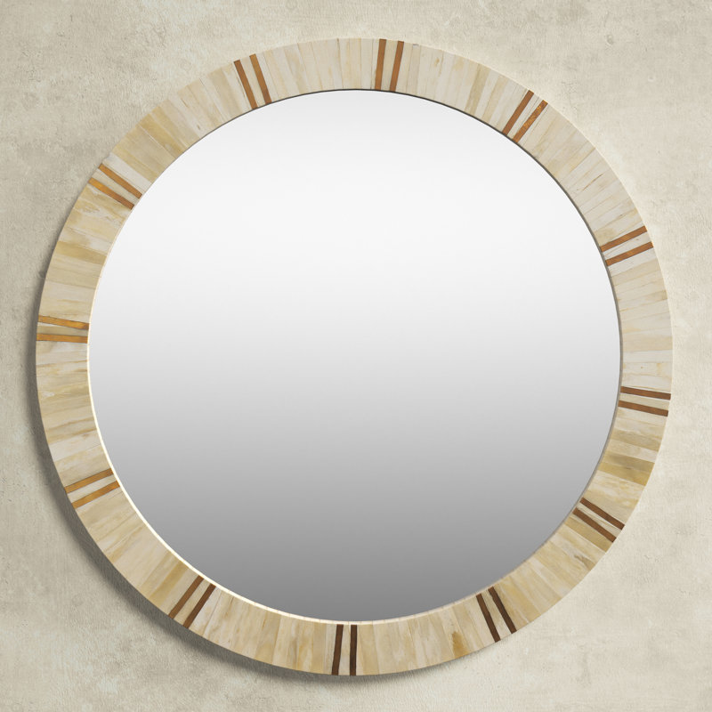 Birch Lane™ Brenham Bone Round Wall Mirror & Reviews | Wayfair