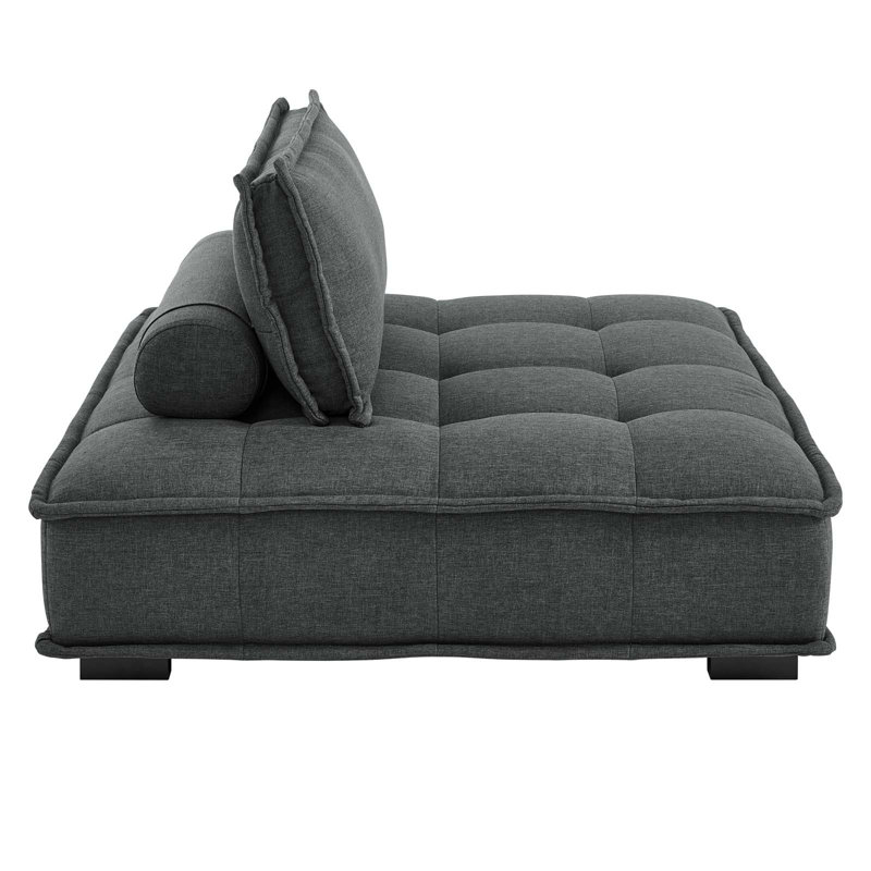 Fauteuil sans accoudoirs en tissu Modway, Polyester gris