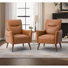 Fauteuil moderne en simili cuir avec pieds en bois massif Amiriya
