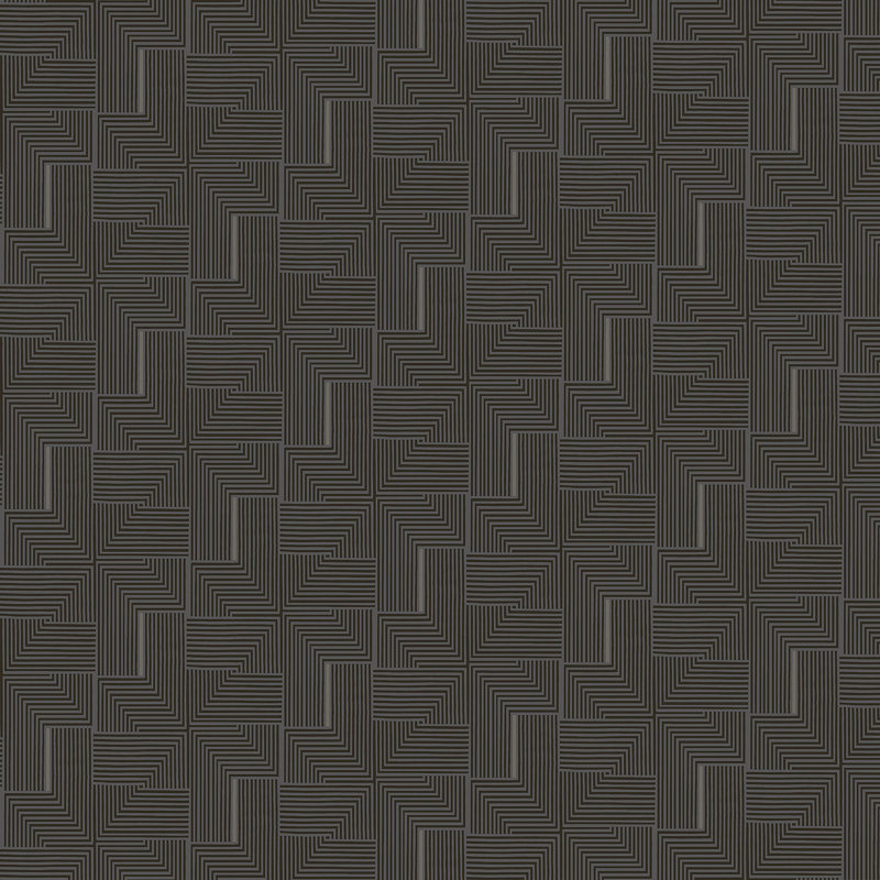 Luxe Labyrinth Wallpaper, Dark Grey