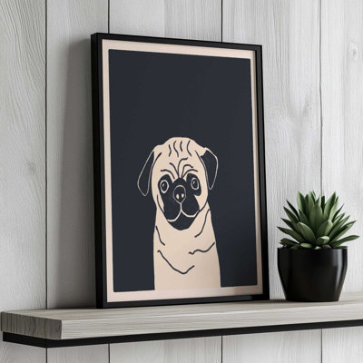 «Pugsy the Pug Dog» par Sary and Saff, reproduction d'art sur toile