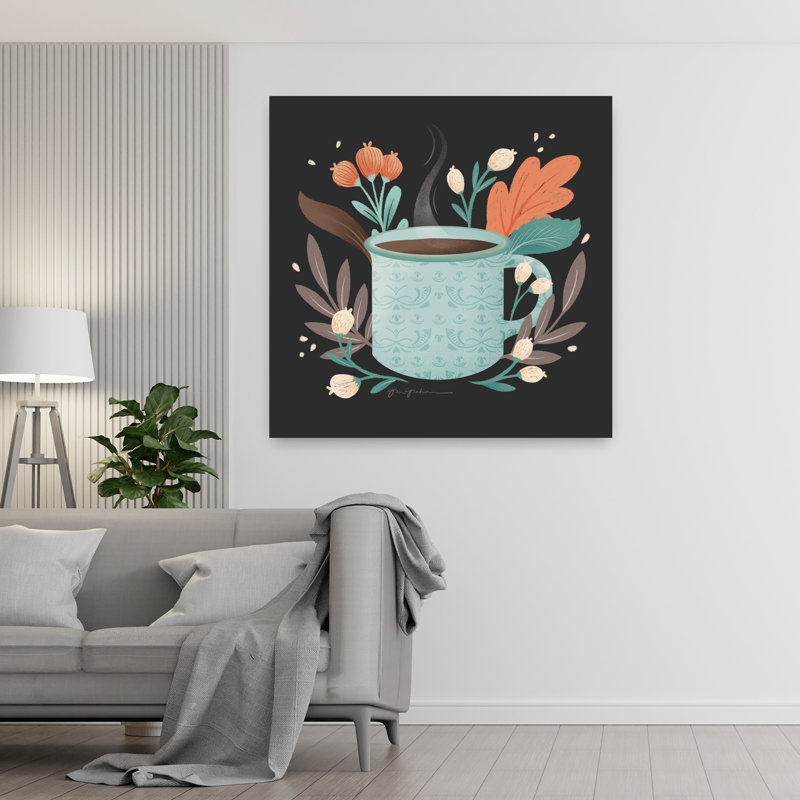Mélange moderne V avec art bleu-brun, H 48 po x l 48 po