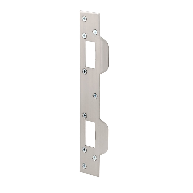 Gâche de porte Prime-Line (paquet simple), Nickel satiné, H 11 po x l 4 po x P 1,25 po
