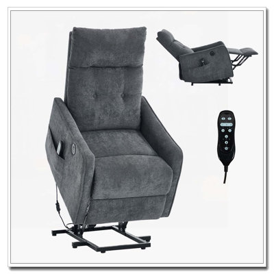 Power Lift Recliner Chair with Massage and Heat for Elderly, Heavy Duty Motion Mechanism and One USB for Charging
