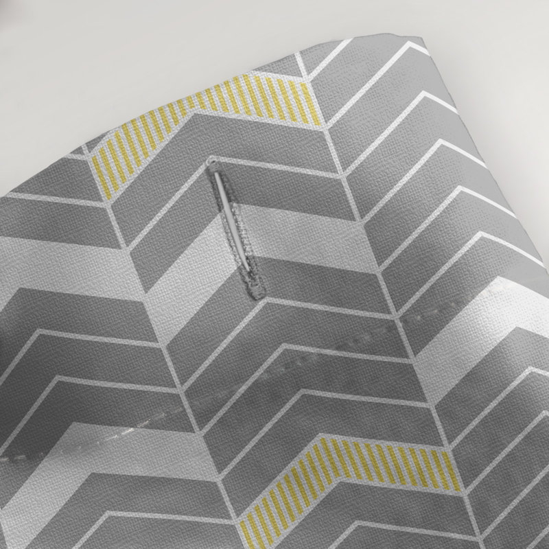 Rideau de douche simple à chevrons, Jaune