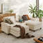  Canapé-lit modulaire 105 "avec console et deux Otomans Colbey-130705408