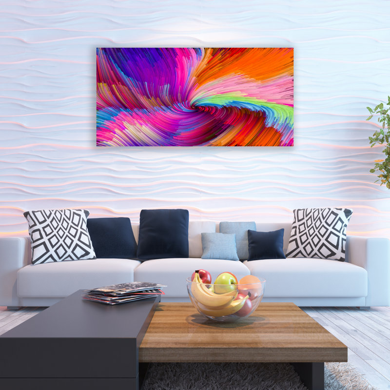 «Color Swirl Series», impression sur toile tendue, H 27,5 po x l 55 po x P 1,5 po