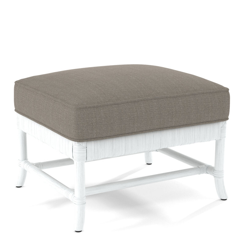 Lafayette Ottoman, Pink Floral; 0638-16, Frost White