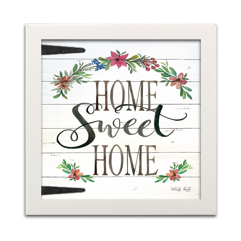 « home doux home », art textuel, H 12 po x l 12 po x P 0,75 po, Cadre blanc