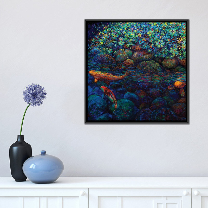 « limerance », reproduction sur toile, H 18 po x l 18 po x P 1,5 po, Toile encadrée noire, Pas de tapis