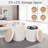 Set of 2 Round Boucle Storage Ottoman Upholstered Vanity Stool Support 330lbs White Foot Rest Coffee Table for Living Room Bedroom Dorm