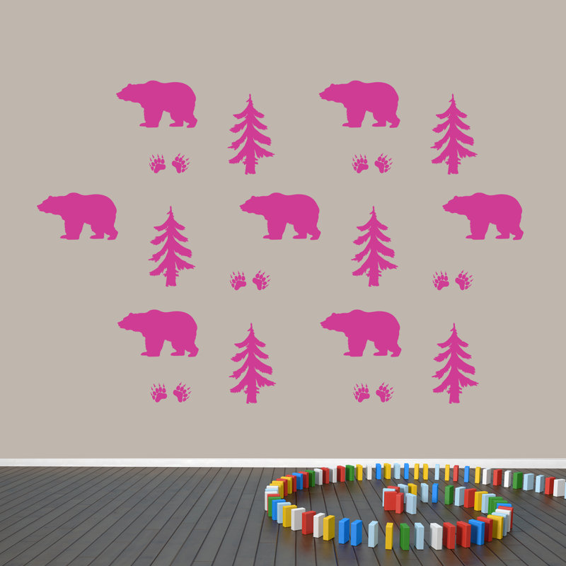 Animals Wall Decal, Hot Pink