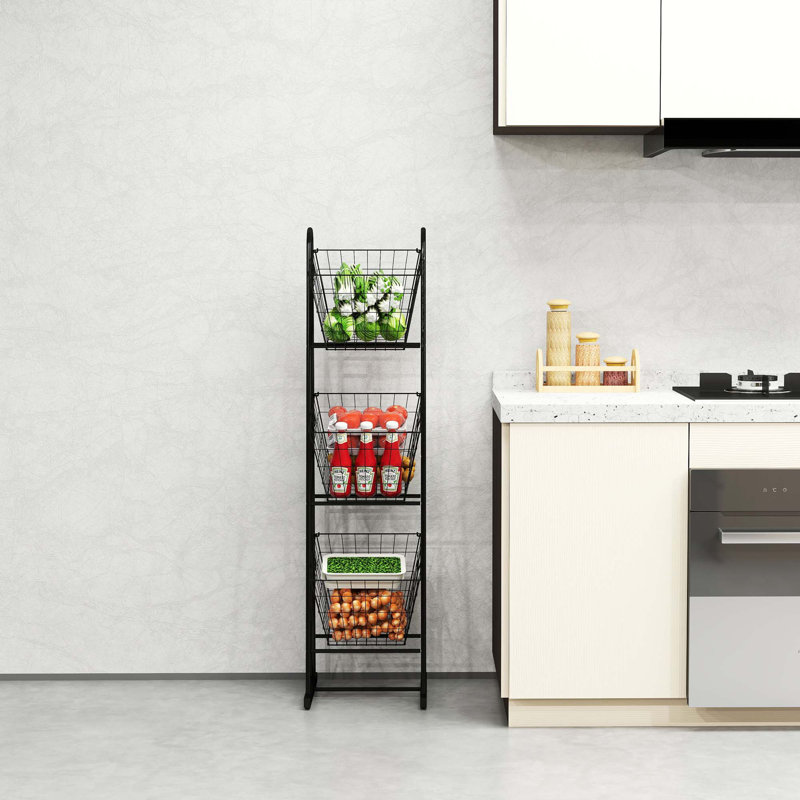 Rangement de panier de cuisine à 3 niveaux, grille métallique autoportante pour fruits, légumes et garde-manger