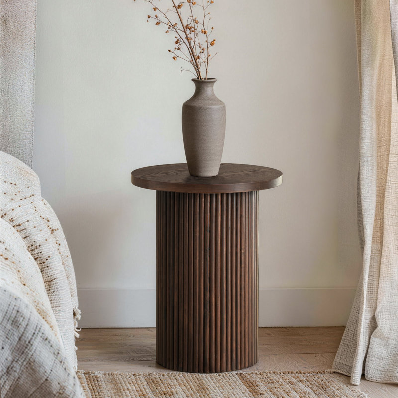 Table de bout ronde 22 po Ansel, Brun