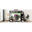 Lit mezzanine double avec structure en métal et caractéristiques pratiques - garde-robe noire, bureau et port à DEL pour une niche de chambre attrayante