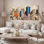 «Abstract Cityscape», art mural moderne, impression urbaine moderne (ensemble de 3)-443748987