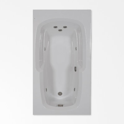 W6036BW White 60"" L x 36"" W Drop In Whirlpool Acrylic Bathtub -  WaterTech