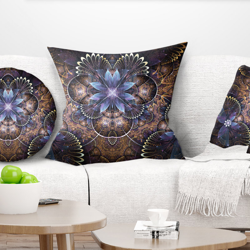 Coussin d'art floral, 16 po x 1 po, Carré