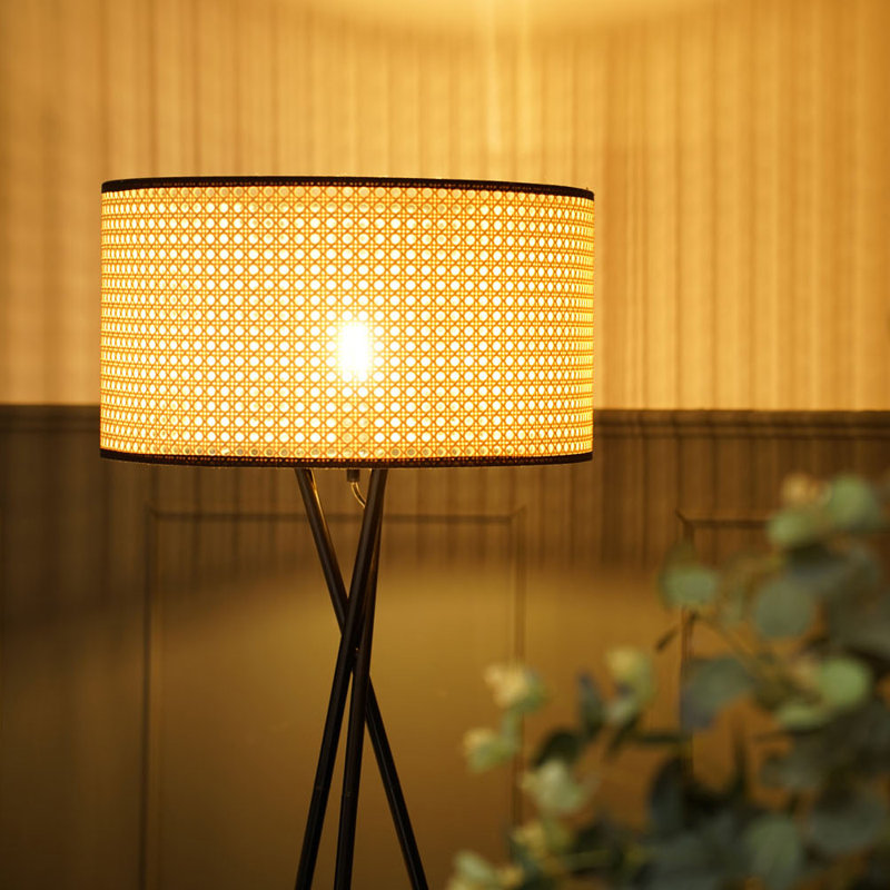 Camden 135.5 H cm Polished Tripod Floor Lamp Set, Yes