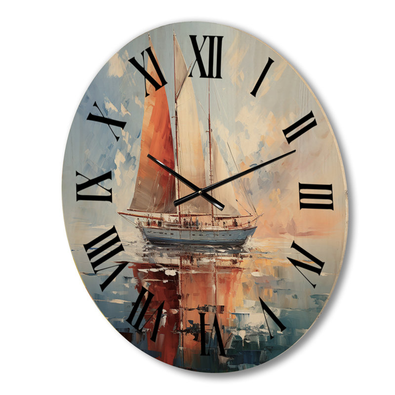 Horloge murale bateau en bois Regatta II, Moyenne