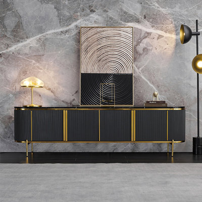 Modern minimalist light luxury rock slab TV stand