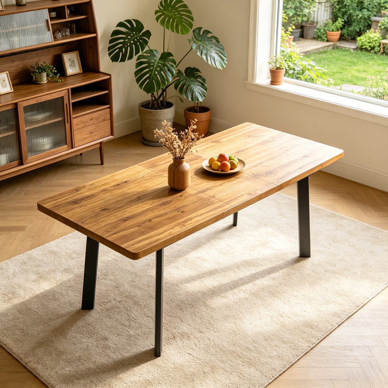 Table de salle à manger extensible 47,1 "à 63,1" pour 4 à 8 personnes, table de cuisine rectangulaire