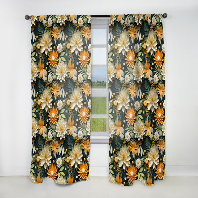 Mangue Bloom - motif tropical III - rideau en velours tropical - obscurcissant - 1 panneau
