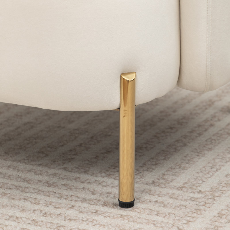 Chaise d'appoint rembourrée Edward, Beige