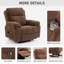 Fauteuil inclinable de massage de 39,6 po de largeur avec massage lombaire et porte-gobelet dissimulé, canapé inclinable réglable-1077563862