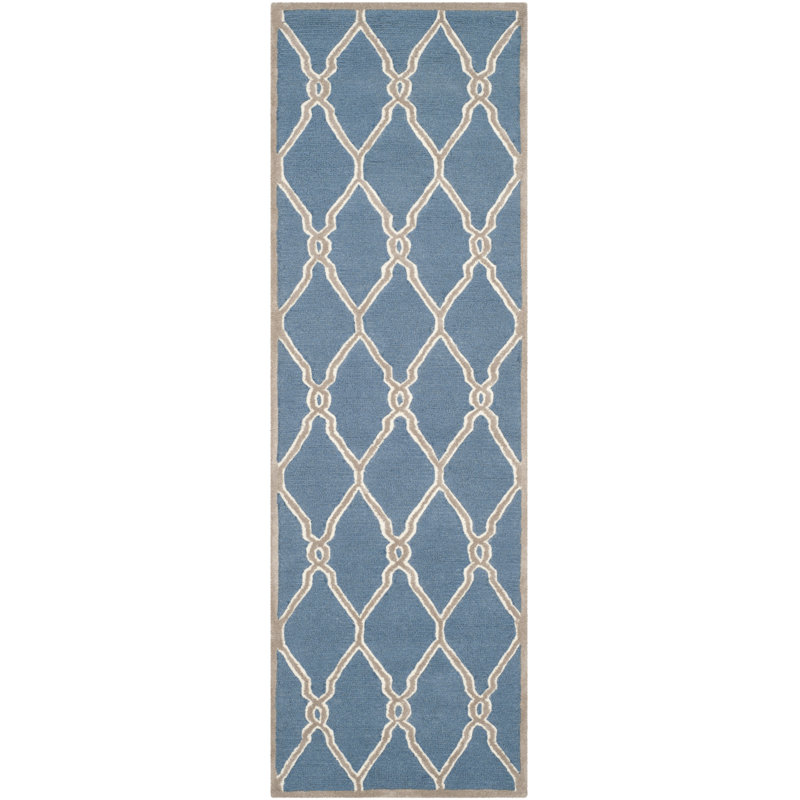 Cannen Hand Tufted Wool Geometric Rug, Runner 2'6" x 8'