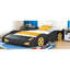 Lit plateforme confortable avec flair de voiture de course et grand espace de rangement en forme de voiture-656156528-656156529
