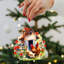 Wooden Ornaments Set 7.5'' Handmade Wood Buildings & Architecture Shatterproof Holiday Shaped Ornament
