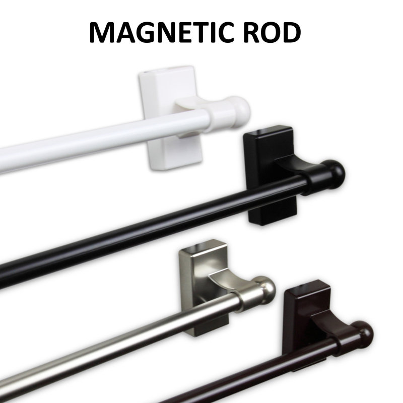 Landry Steel Adjustable 0.44'' Single Curtain Rod, Cocoa, 9" - 16"