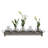 Urmas Decorative Rectangular Metal Tray with Handles and 5 Glass Vases