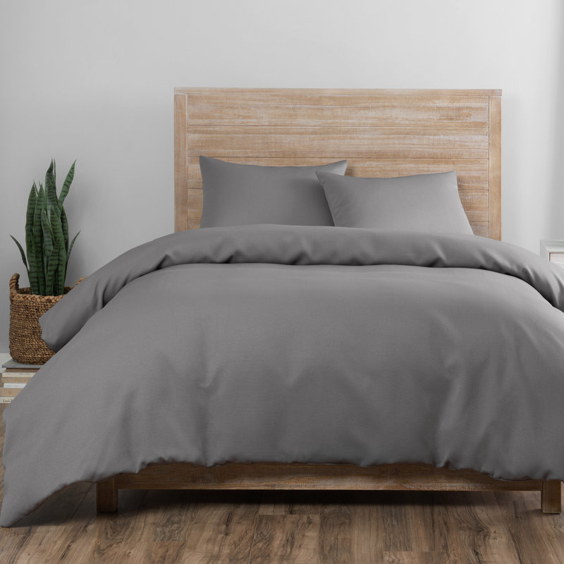 Nora Polyester Duvet Cover Set, King, Gray