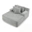 Chaise longue rembourrée avec coussins décoratifs