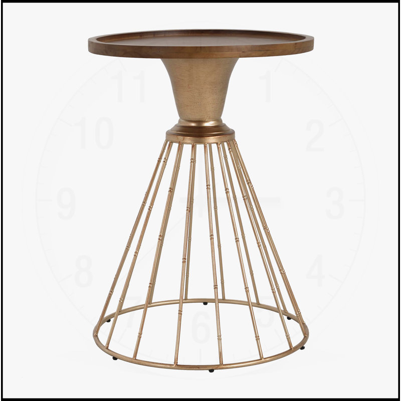 Table d'appoint en pin rétro exquis à bords creux, un superbe mélange de style et de fonctionnalité