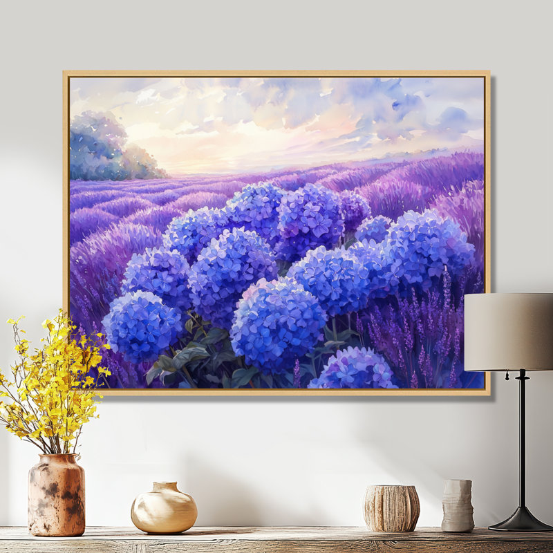 Isabea - Floral Wall Art, Impression sur cadre flottant, H 12 po x l 20 po, Crème, crème