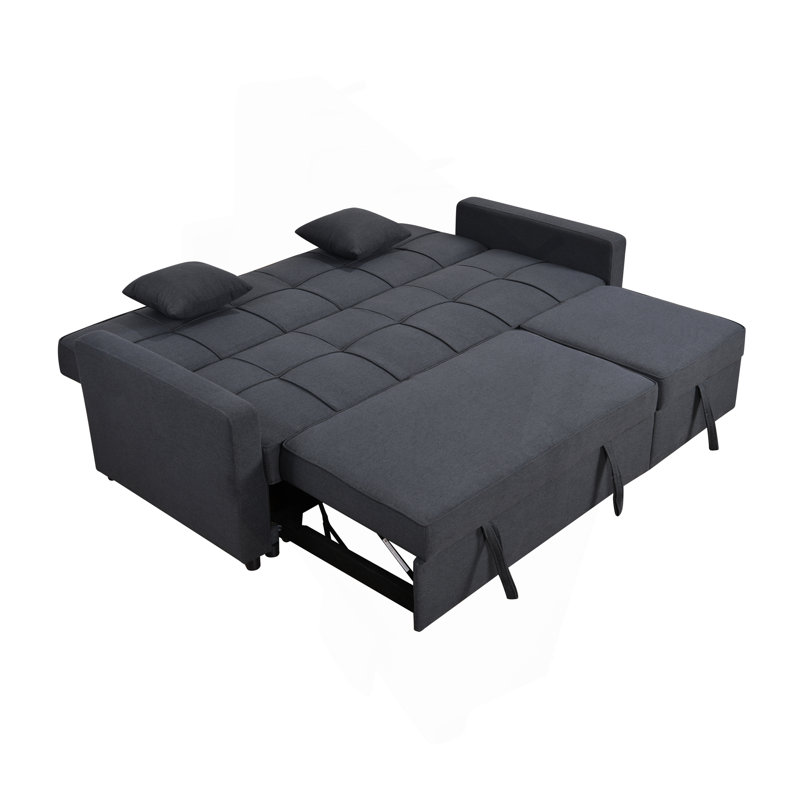 Canapé-lit convertible surdimensionné de 83 po avec dossier réglable Eloria, Gris foncé