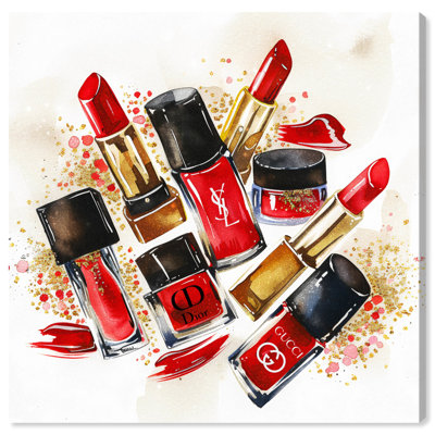 Rouge à lèvres et vernis à ongles, impressions sur toile par Art Remedy