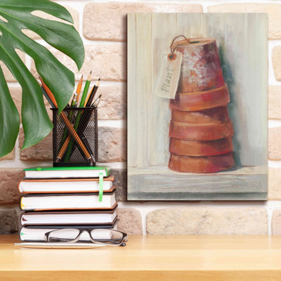 «Faigy Terracotta Pots On Canvas» par Carol Rowan, reproduction