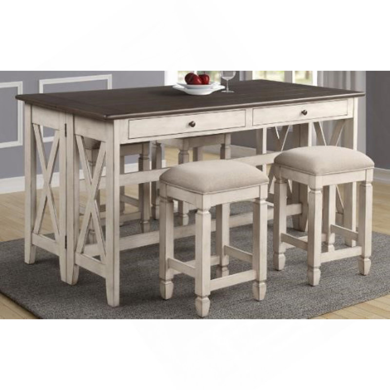 Table à abattants avec 4 tabourets